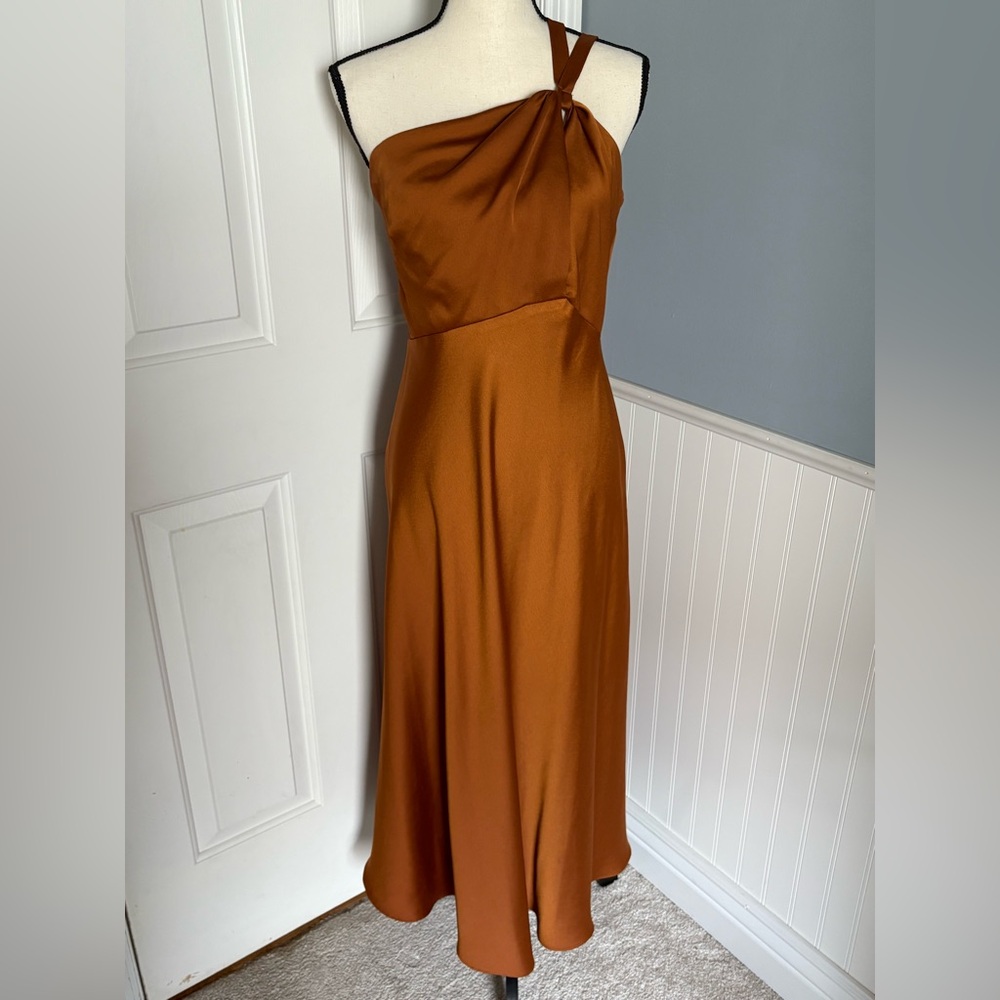 Just Taylor Burnt Orange Cocktail Dress